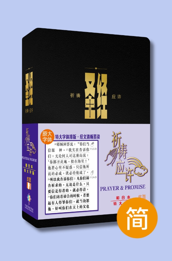 圣经．和合本祈祷应许特大字版．黑皮面金边拇指版．简体